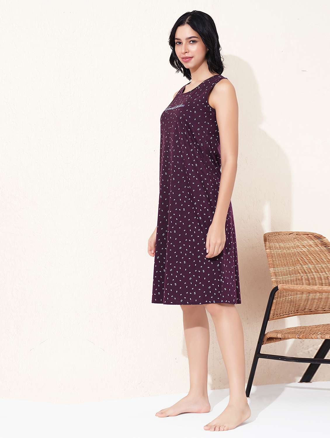women printed sleeveless sleepshirt - 22033382 -  Standard Image - 1