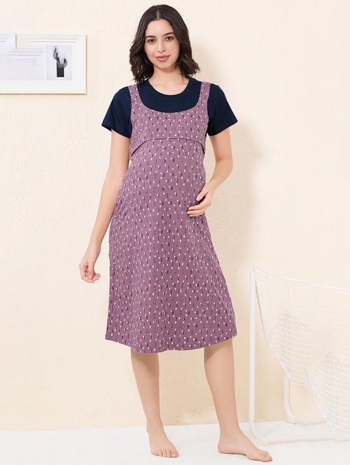 womenprinyed short sleeve maternity wear sleepshirt - 22033383 - Standard Image - 0
