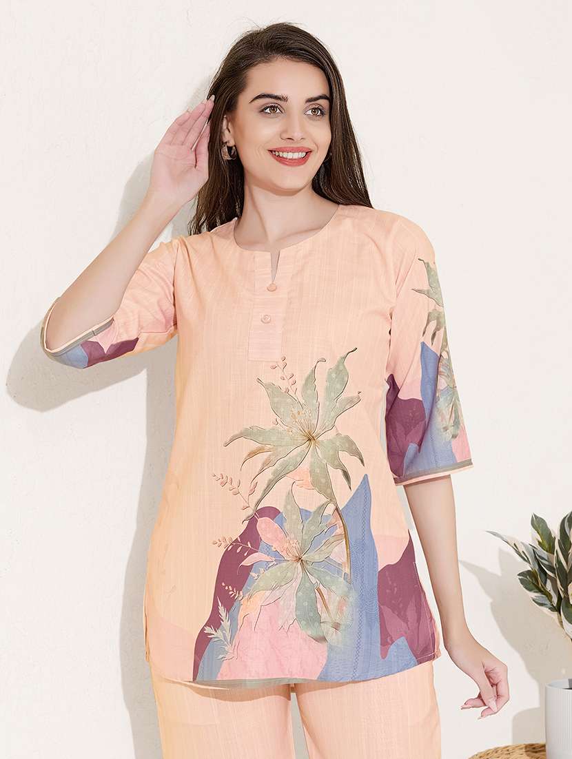 women printed top and trouser co-ord set - 22033402 -  Standard Image - 4