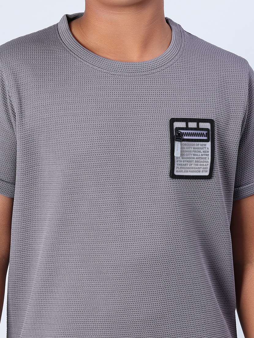 boys solid t-shirt and shorts co-ord set - 22033416 -  Standard Image - 4