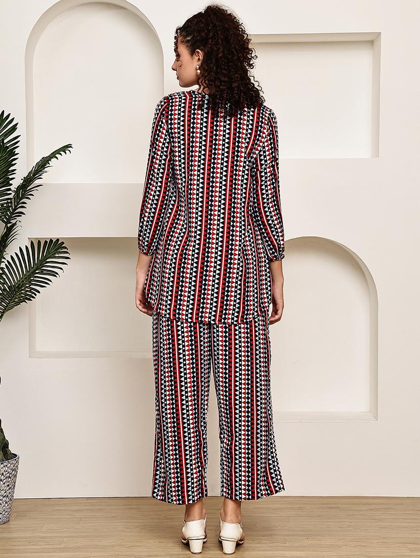 women printed top and trouser co-ord set - 22033425 - Standard Image - 4