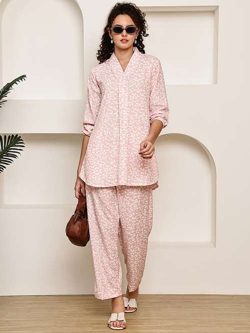 women printed shirt and trouser co-ord set - 22033428 -  Standard Image - 0