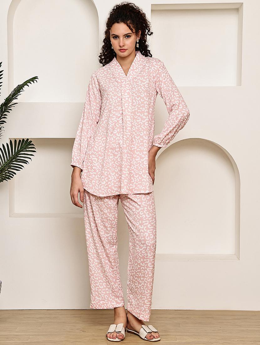women printed shirt and trouser co-ord set - 22033428 - Standard Image - 1