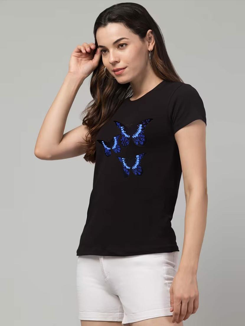 women printed short sleeve regular fit t-shirt - 22033433 -  Standard Image - 1