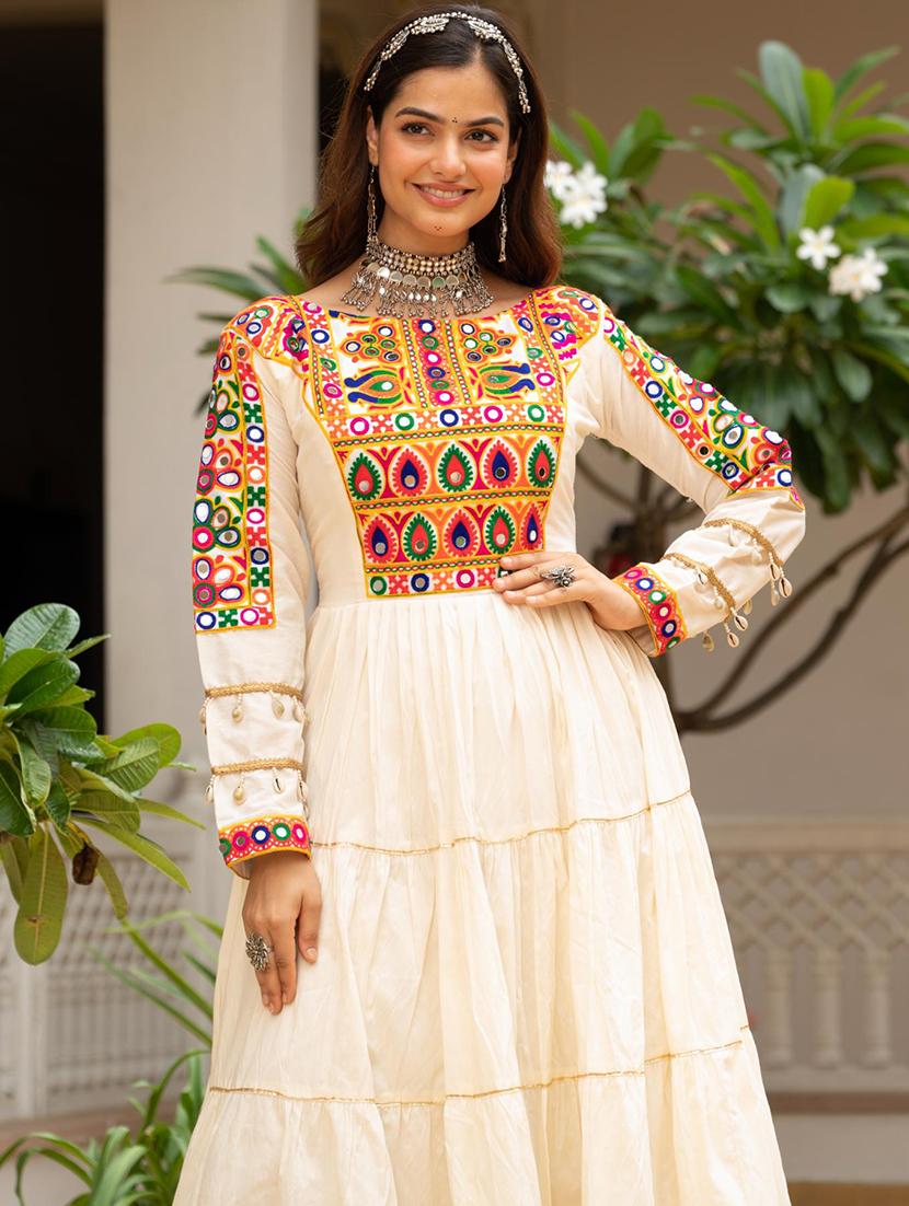 women embroidered long sleeve tiered ethnic dress - 22033582 - Standard Image - 4
