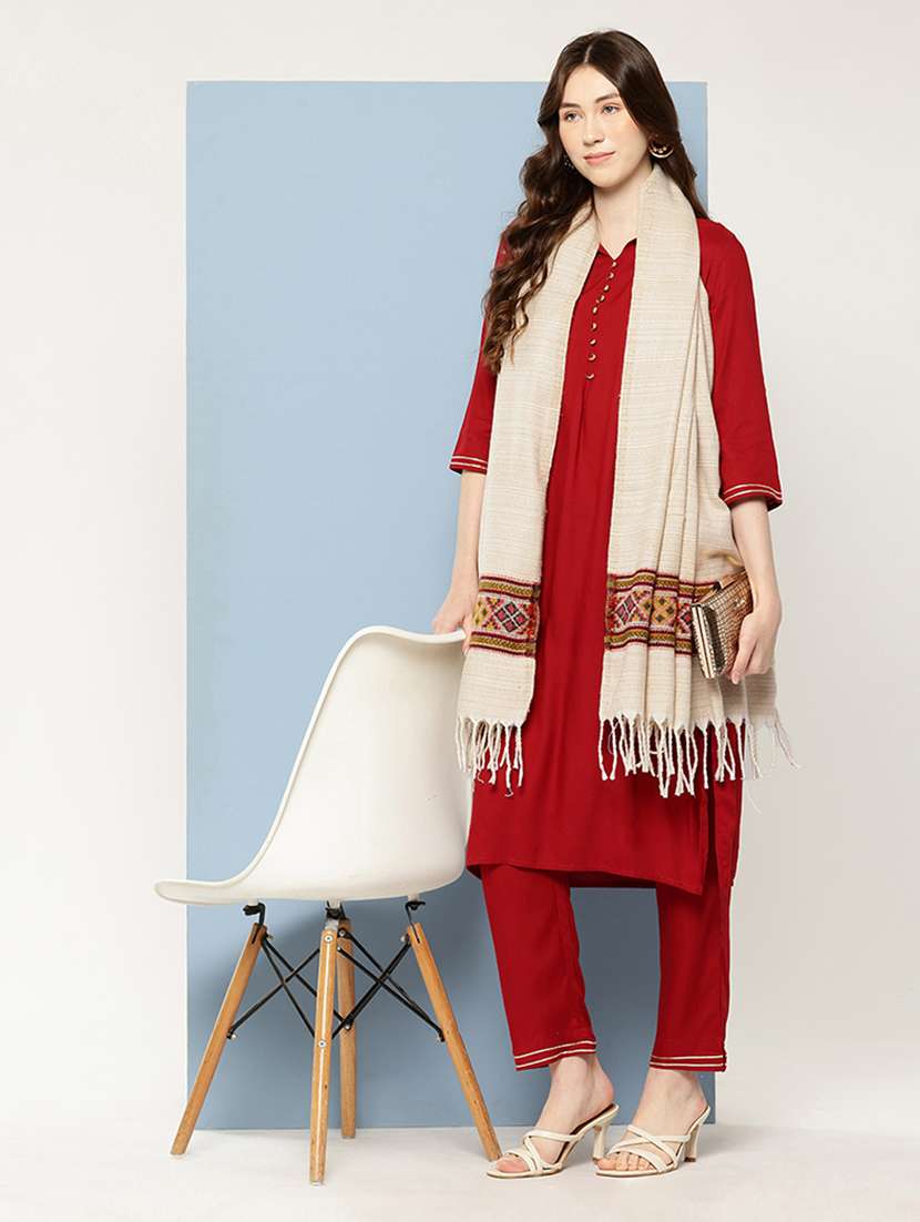 women self design reversible shawl - 22033697 -  Standard Image - 1