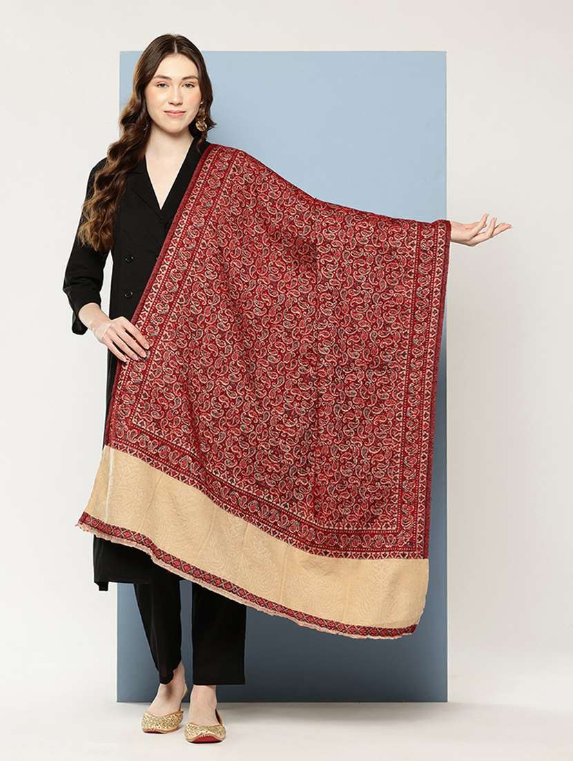 women paisley reversible shawl