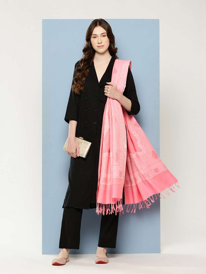 women self design reversible shawl - 22033703 -  Standard Image - 1