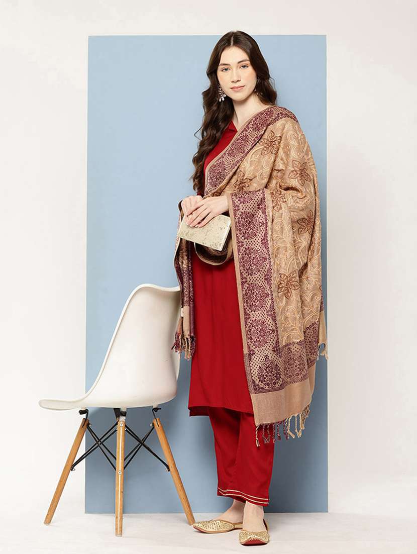 women self design reversible shawl - 22033705 -  Standard Image - 1