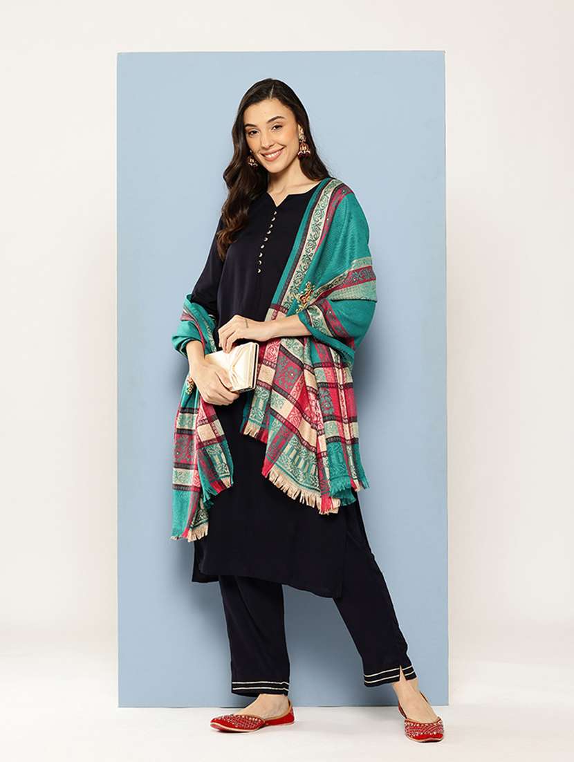 women self design reversible shawl - 22033721 -  Standard Image - 1