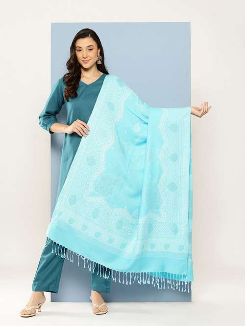 women self design reversible shawl - 22033723 -  Standard Image - 0