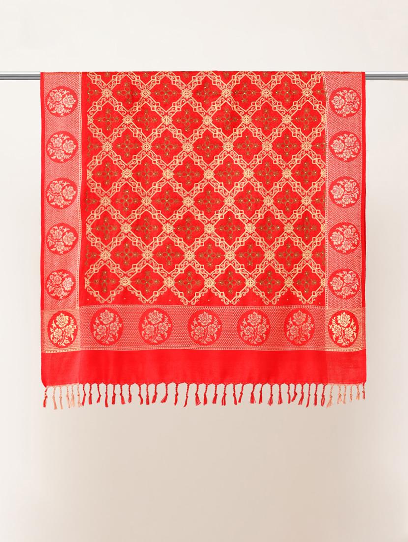 women self design reversible shawl - 22033724 - Standard Image - 4