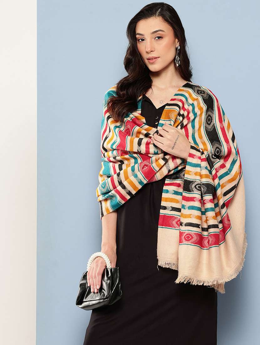 women striped reversible shawl - 22033728 -  Standard Image - 1