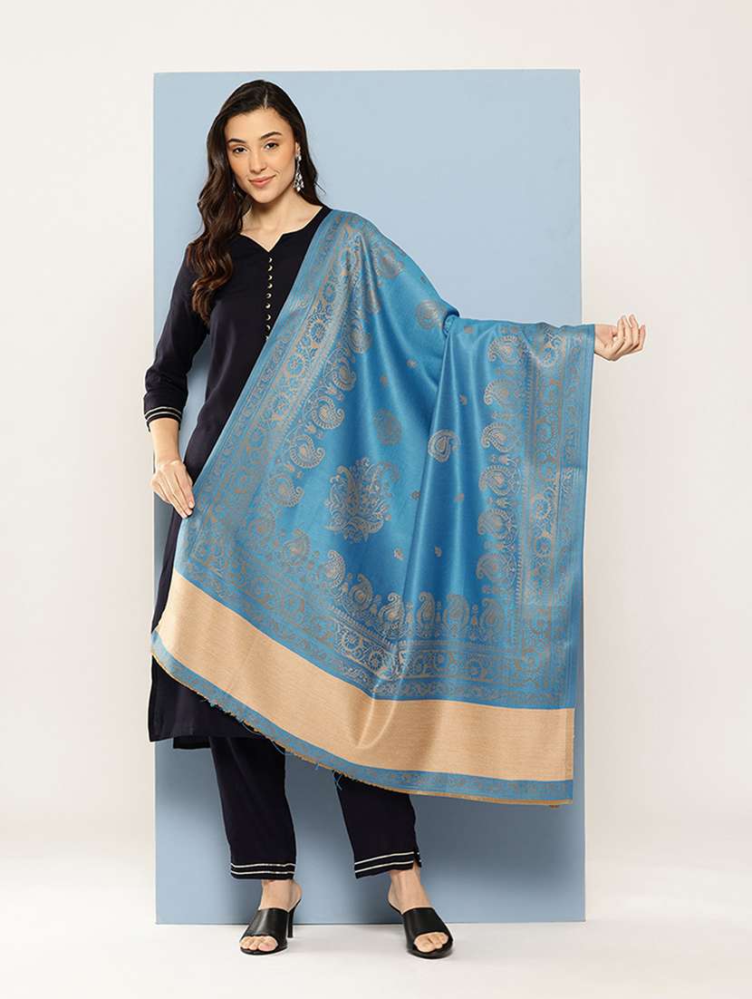 women paisley reversible shawl