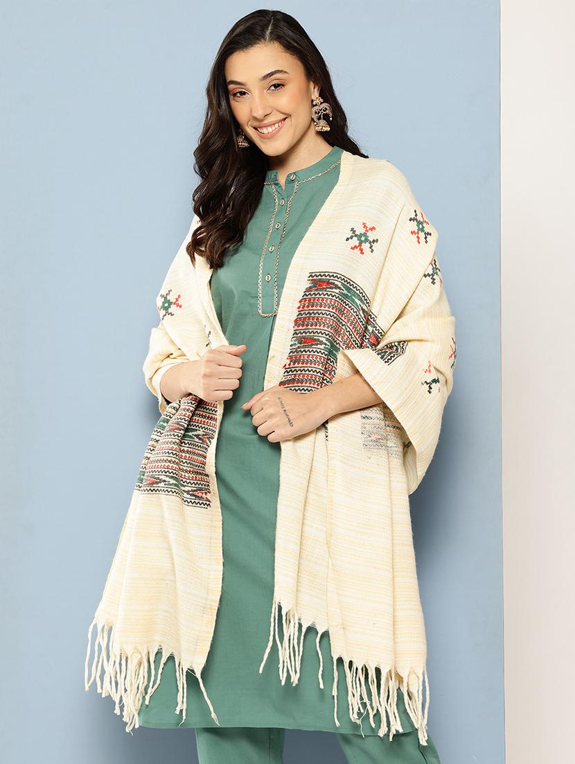 women self design reversible shawl - 22033735 -  Standard Image - 1