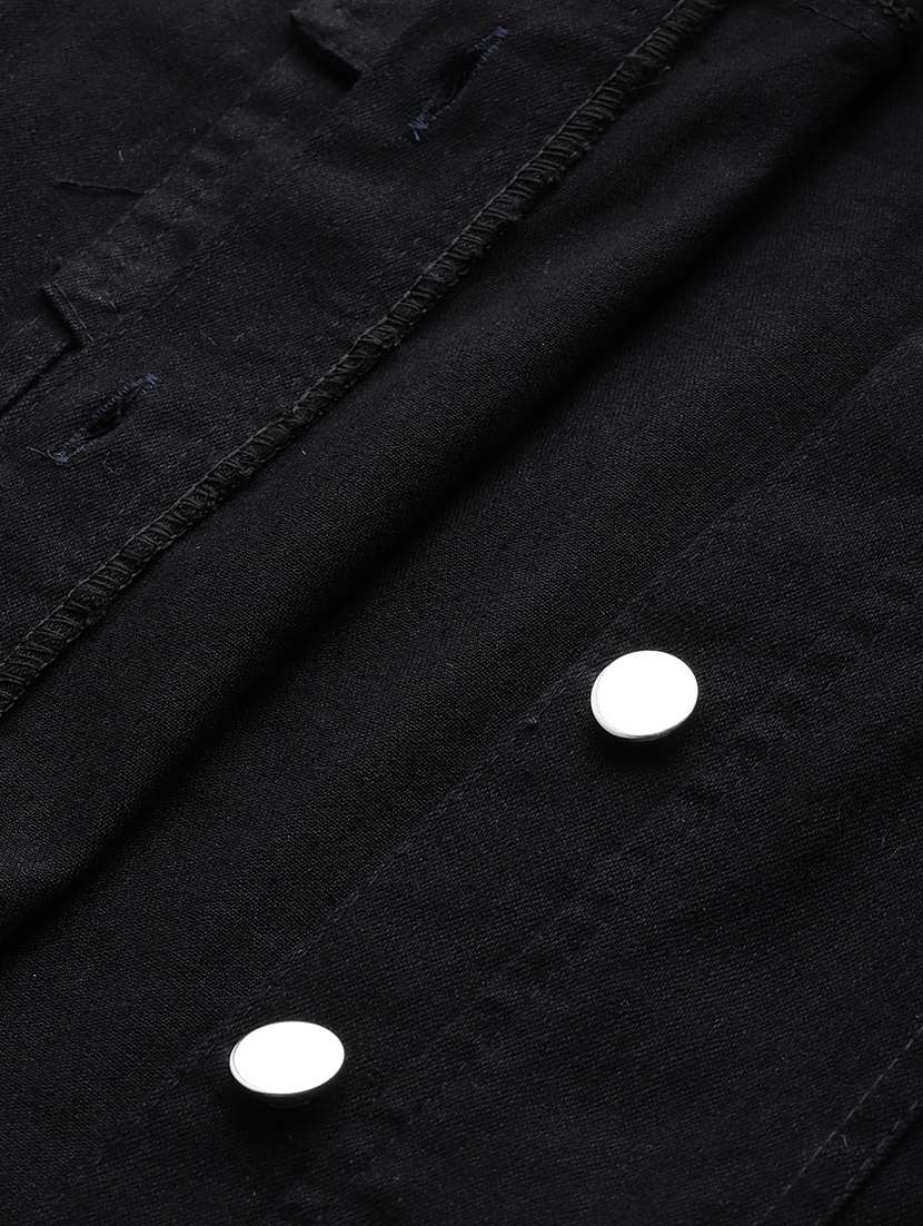 women solid long sleeve denim jacket - 22033736 - Standard Image - 4