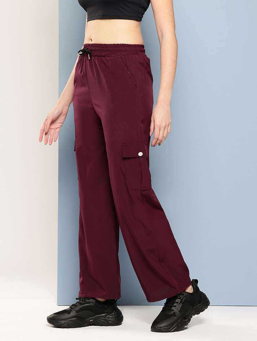 women solid mid rise relaxed fit cargo - 22033777 -  Standard Image - 1