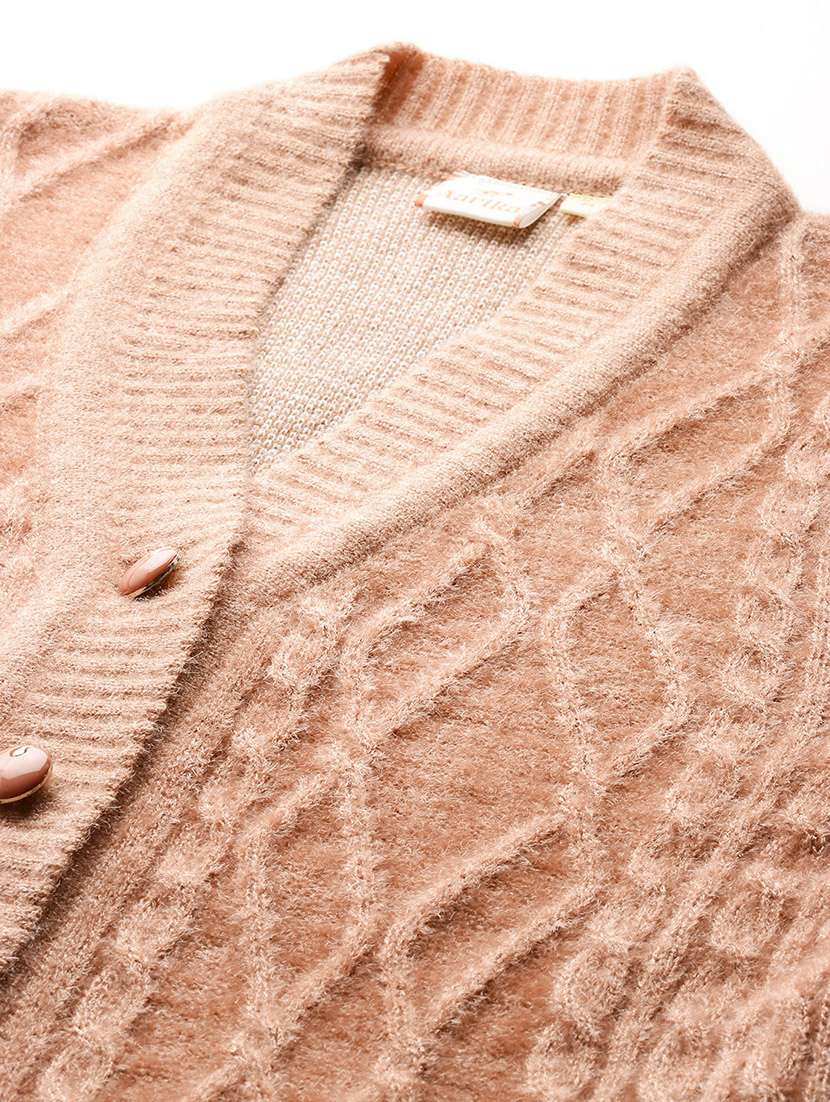 women self design long sleeve cardigan - 22033788 -  Standard Image - 4