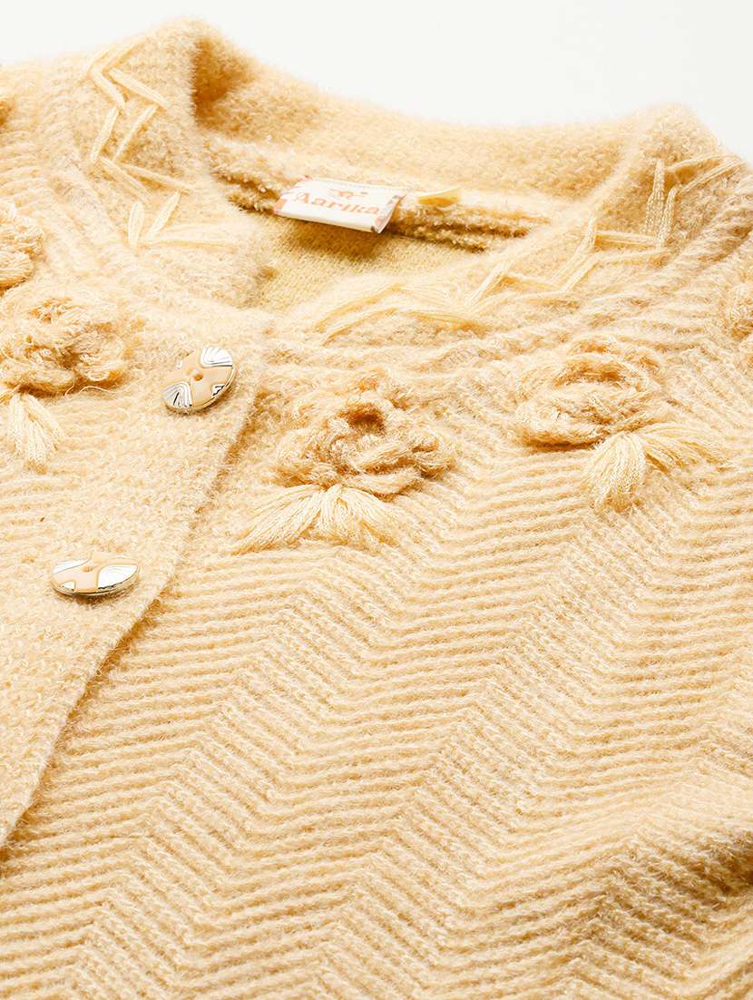 women self design long sleeve cardigan - 22033794 -  Standard Image - 4