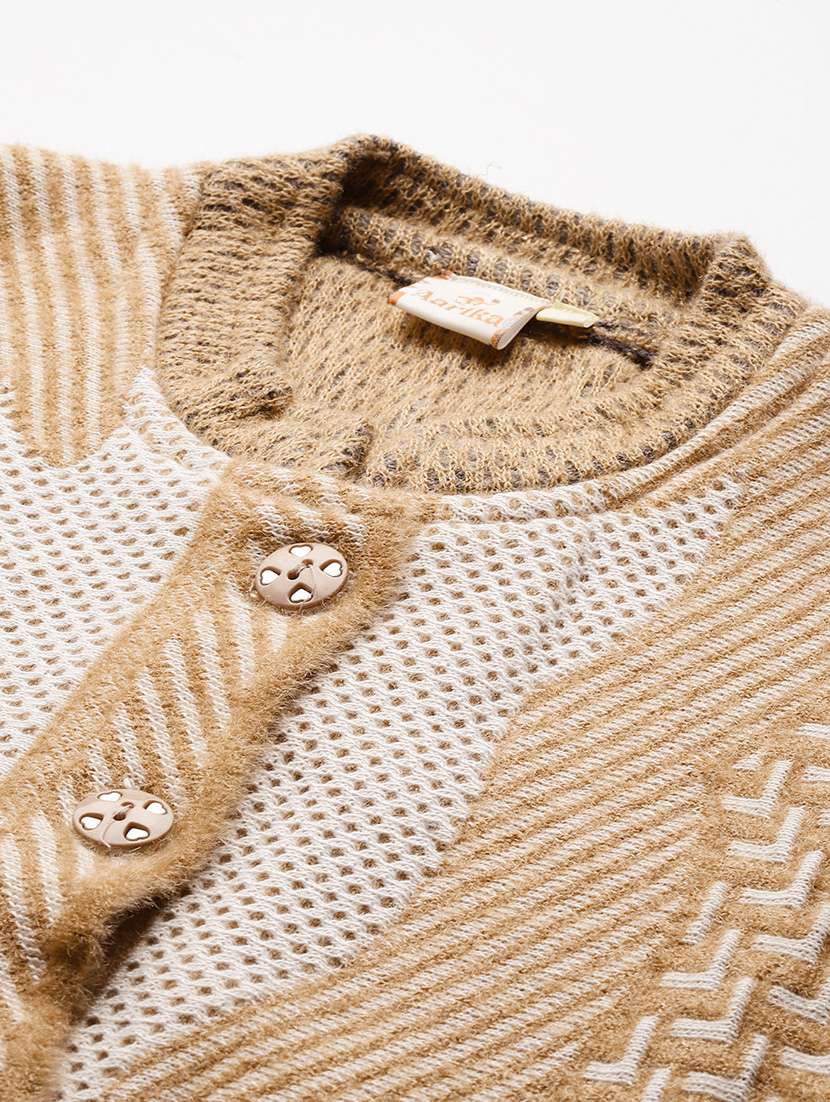 women self design long sleeve cardigan - 22033799 -  Standard Image - 4