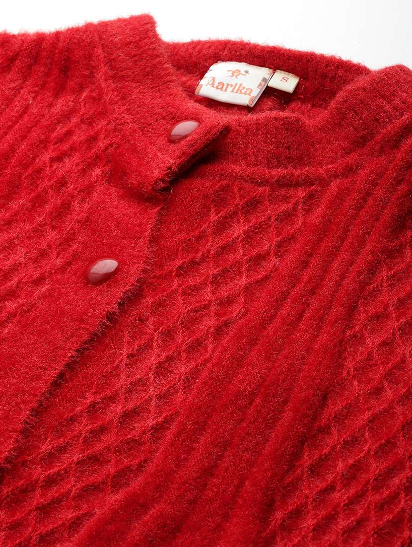 women self design long sleeve cardigan - 22033815 -  Standard Image - 4