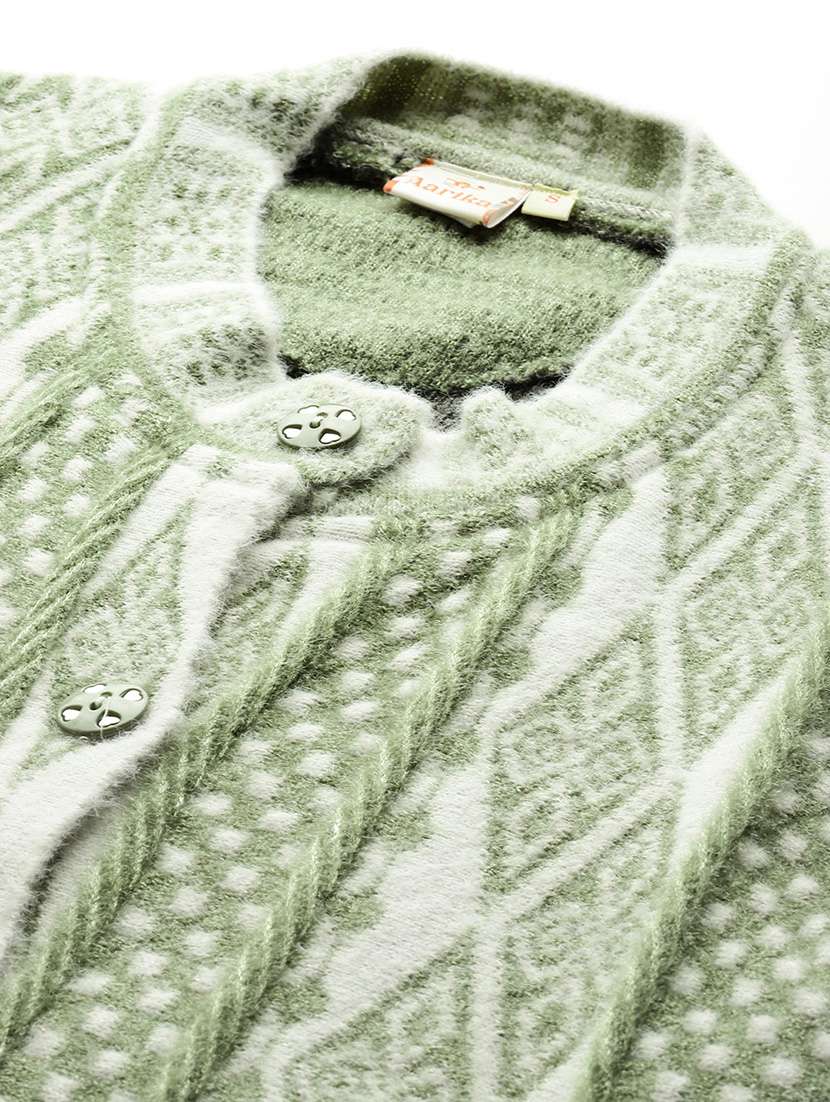 women self design long sleeve cardigan - 22033823 -  Standard Image - 4