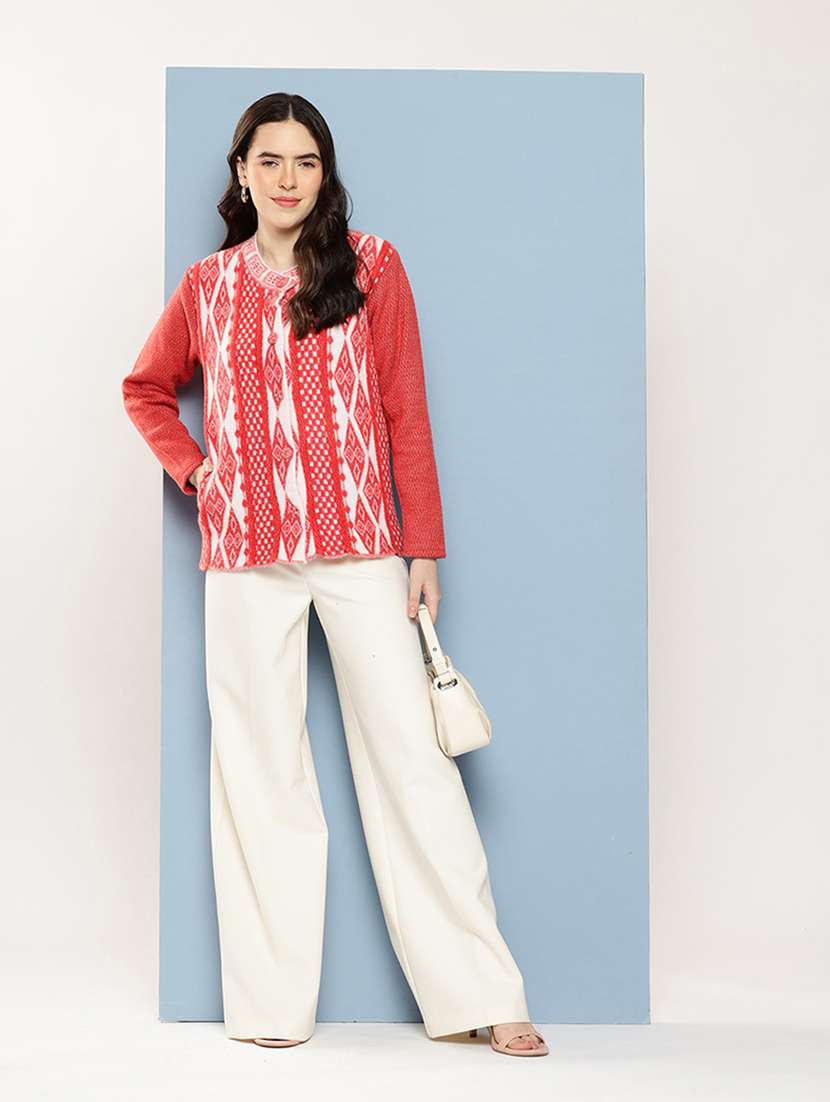 women self design long sleeve cardigan - 22033825 -  Standard Image - 4