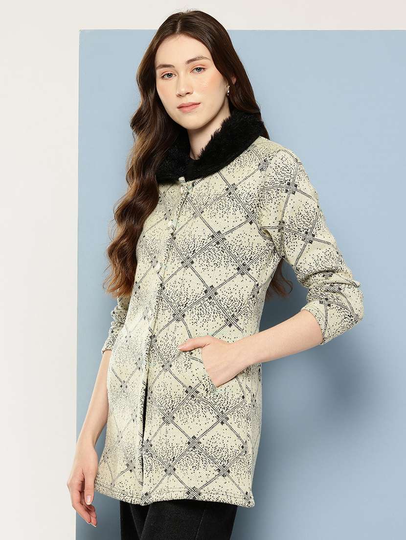 women self design long sleeve cardigan - 22033833 -  Standard Image - 1