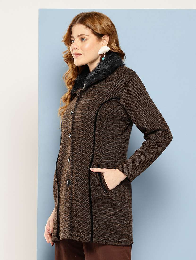 women solid long sleeve cardigan - 22033837 -  Standard Image - 1