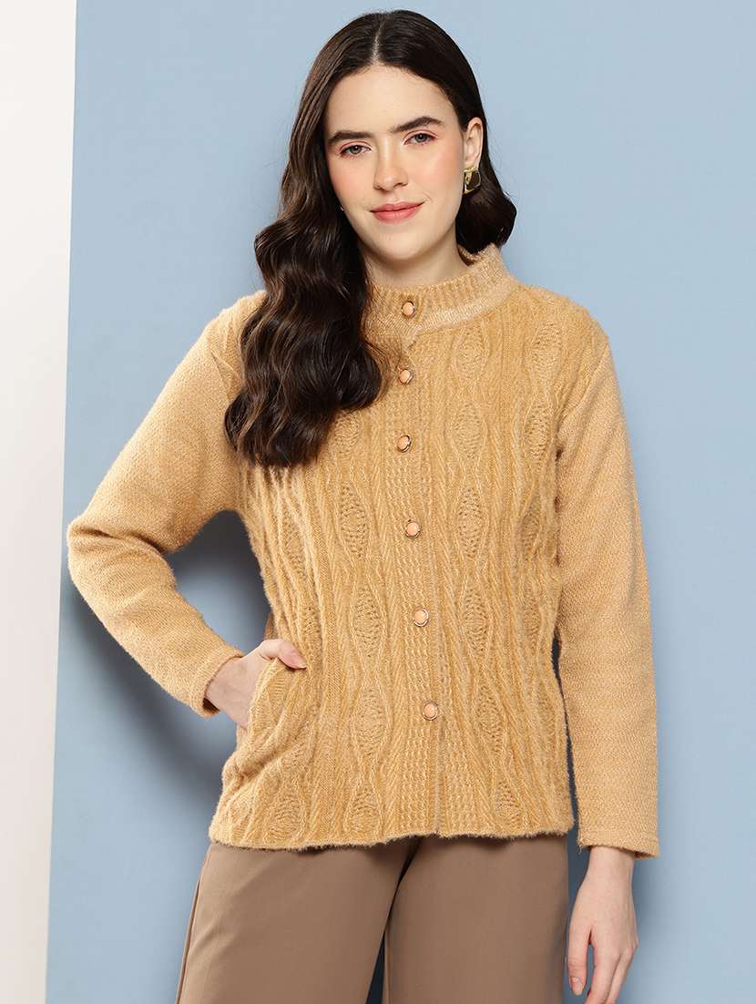women self design long sleeve cardigan