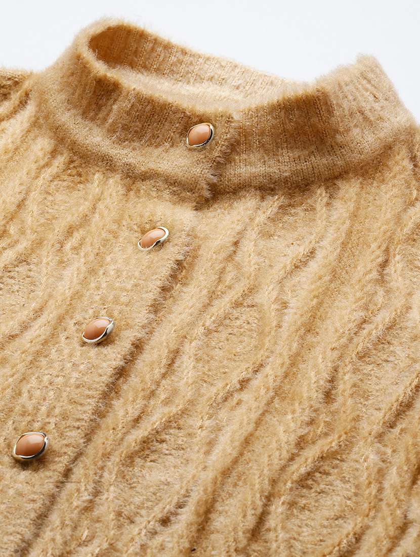 women self design long sleeve cardigan - 22033851 -  Standard Image - 4