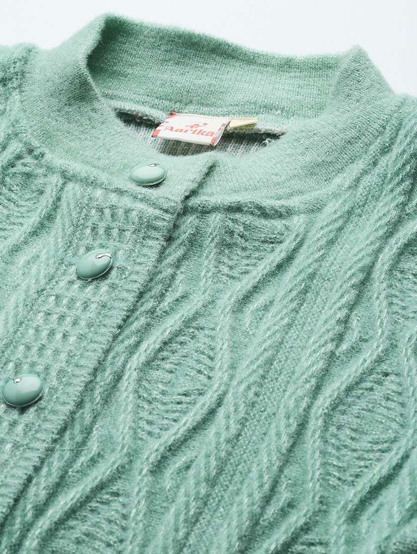 women self design long sleeve cardigan - 22033852 -  Standard Image - 4