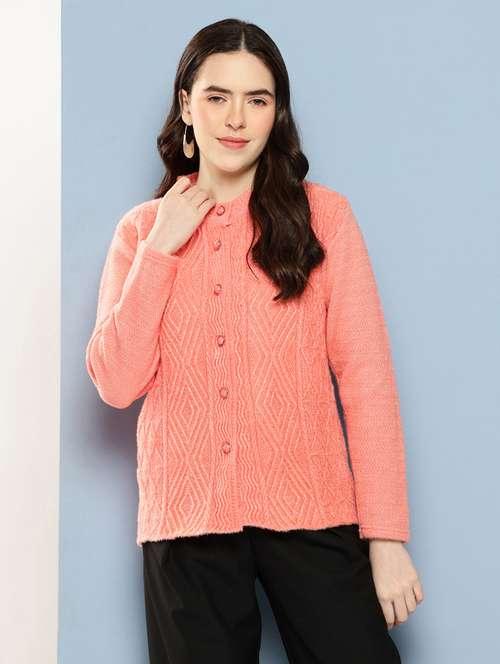 women self design long sleeve cardigan - 22033853 -  Standard Image - 0