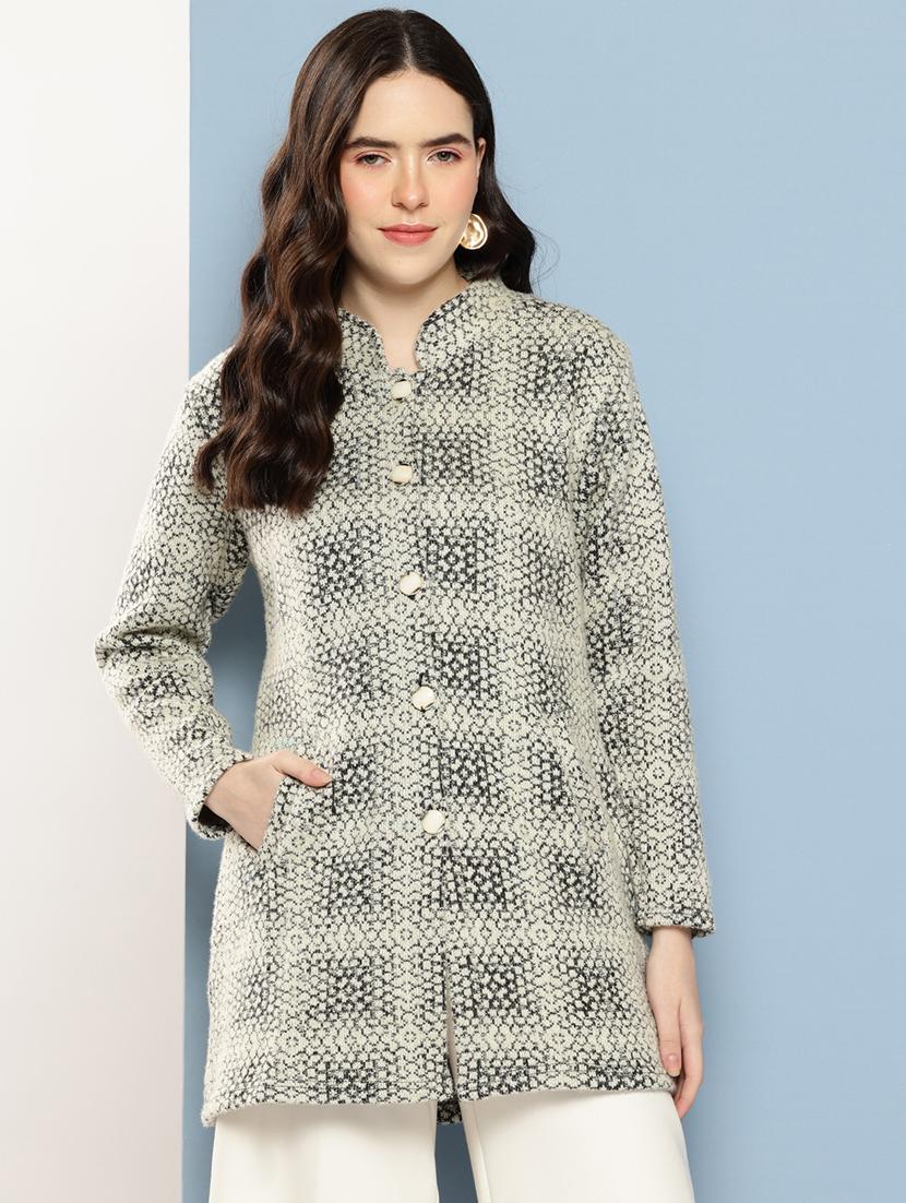 women self design long sleeve cardigan - 22033859 - Zoom Image - 0