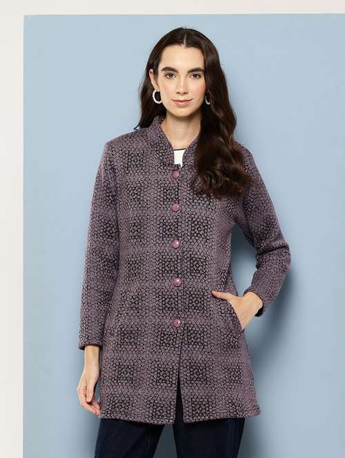 women self design long sleeve cardigan