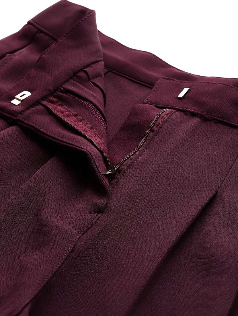 girls solid high rise straight trouser - 22033863 -  Standard Image - 4