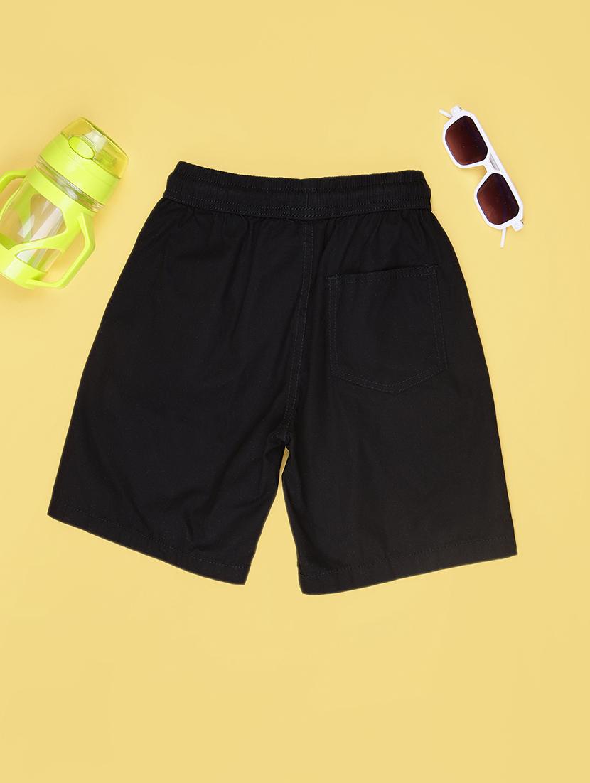 kids solid mid rise regular fit shorts - 22033887 - Standard Image - 1