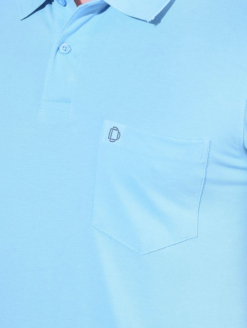 blue cotton plain tshirt - 22033890 - Standard Image - 4