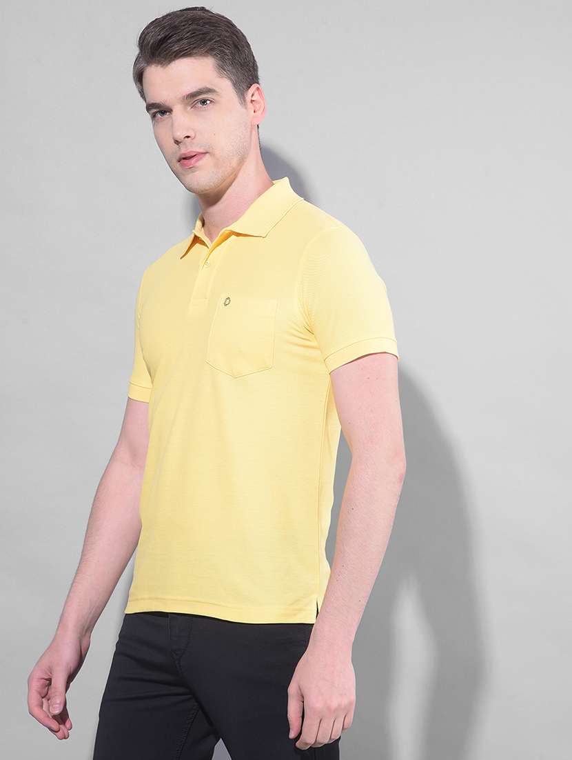 mellow yellow cotton plain tshirt - 22033894 -  Standard Image - 1