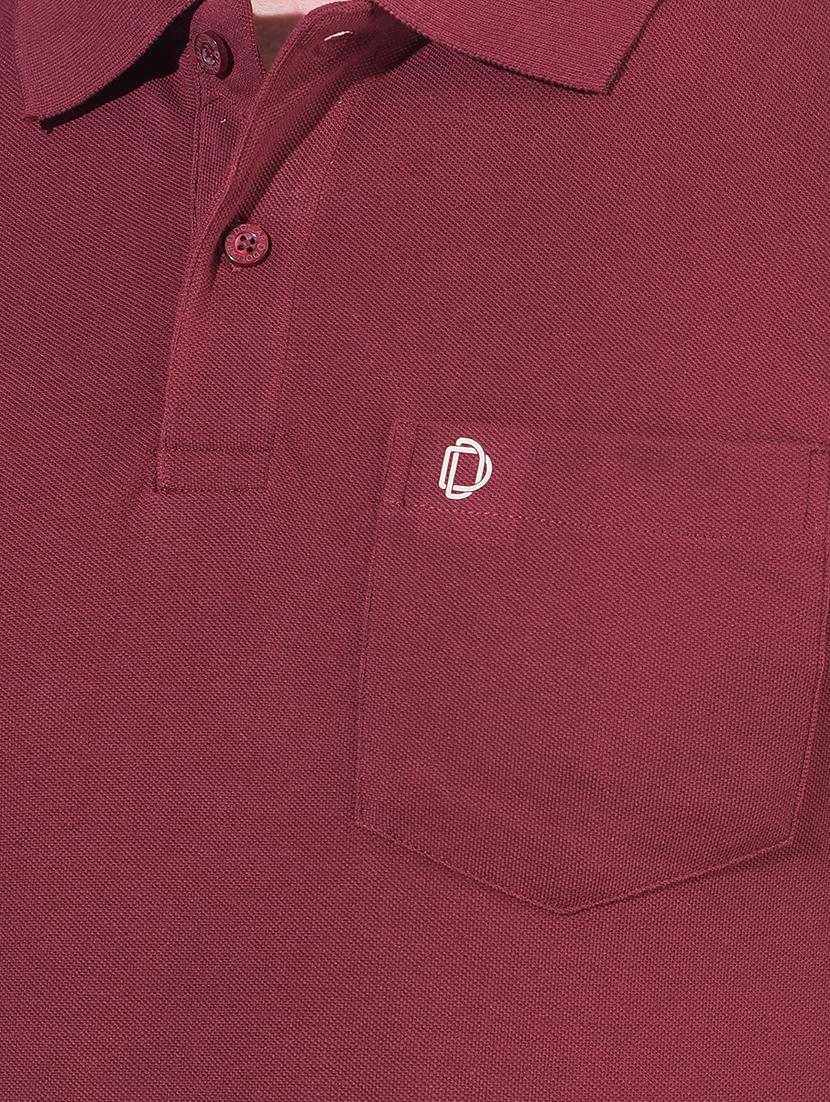 maroon cotton plain tshirt - 22033895 - Standard Image - 4