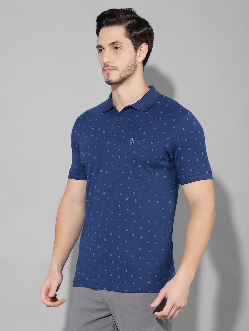 blue cotton front print tshirt - 22033902 -  Standard Image - 1