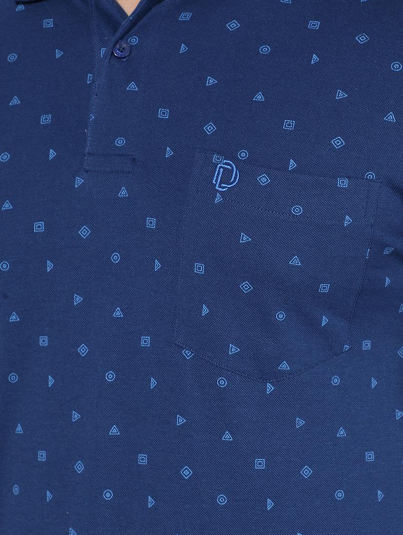 blue cotton front print tshirt - 22033902 - Standard Image - 4