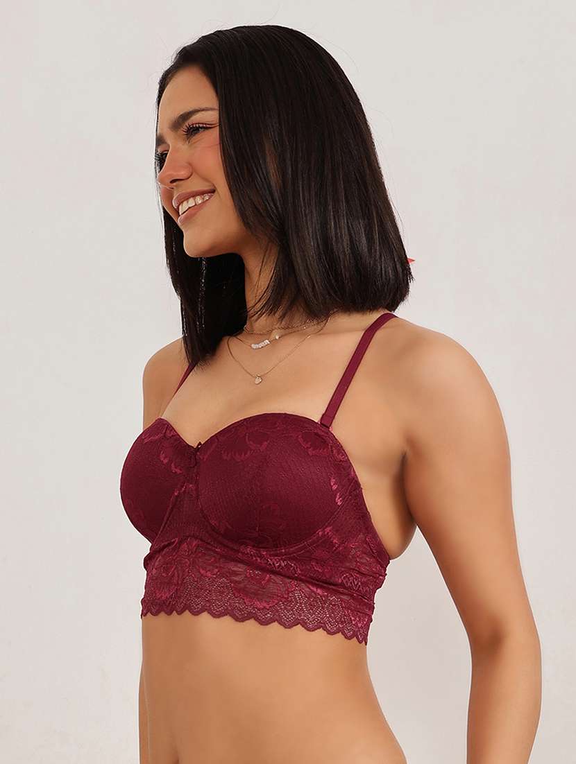women heavily padded laced bralette - 22033923 - Standard Image - 1