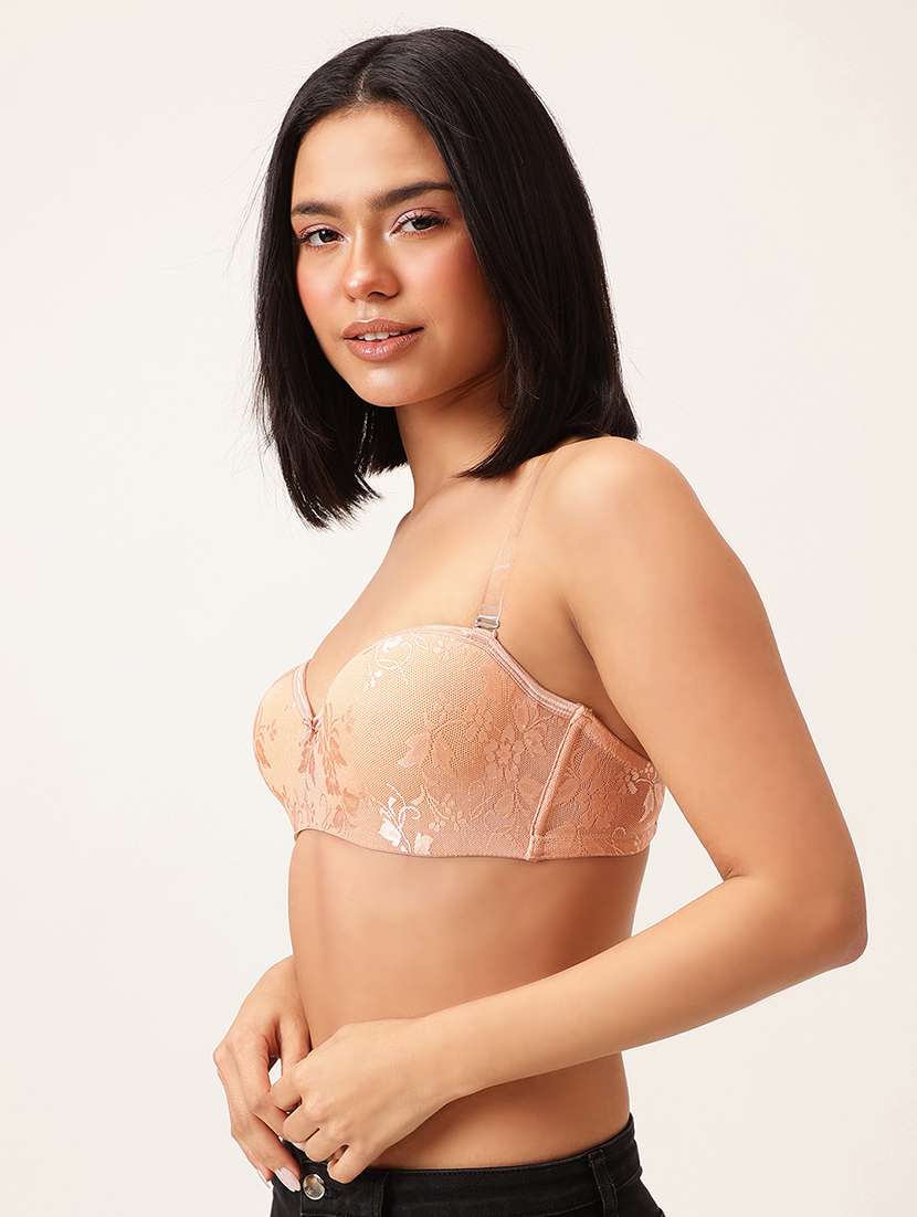 women printed under wired balconette bra - 22033931 -  Standard Image - 1