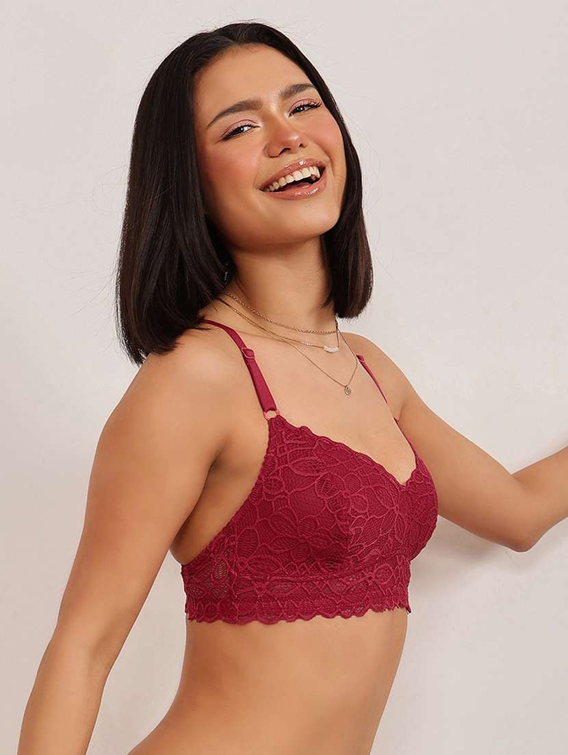 Women Solid Non Wired Lace T-shirt Bra - 22033937 -  Standard Image - 1