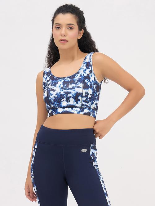 women printed non wired sports bra - 22033943 - Standard Image - 0