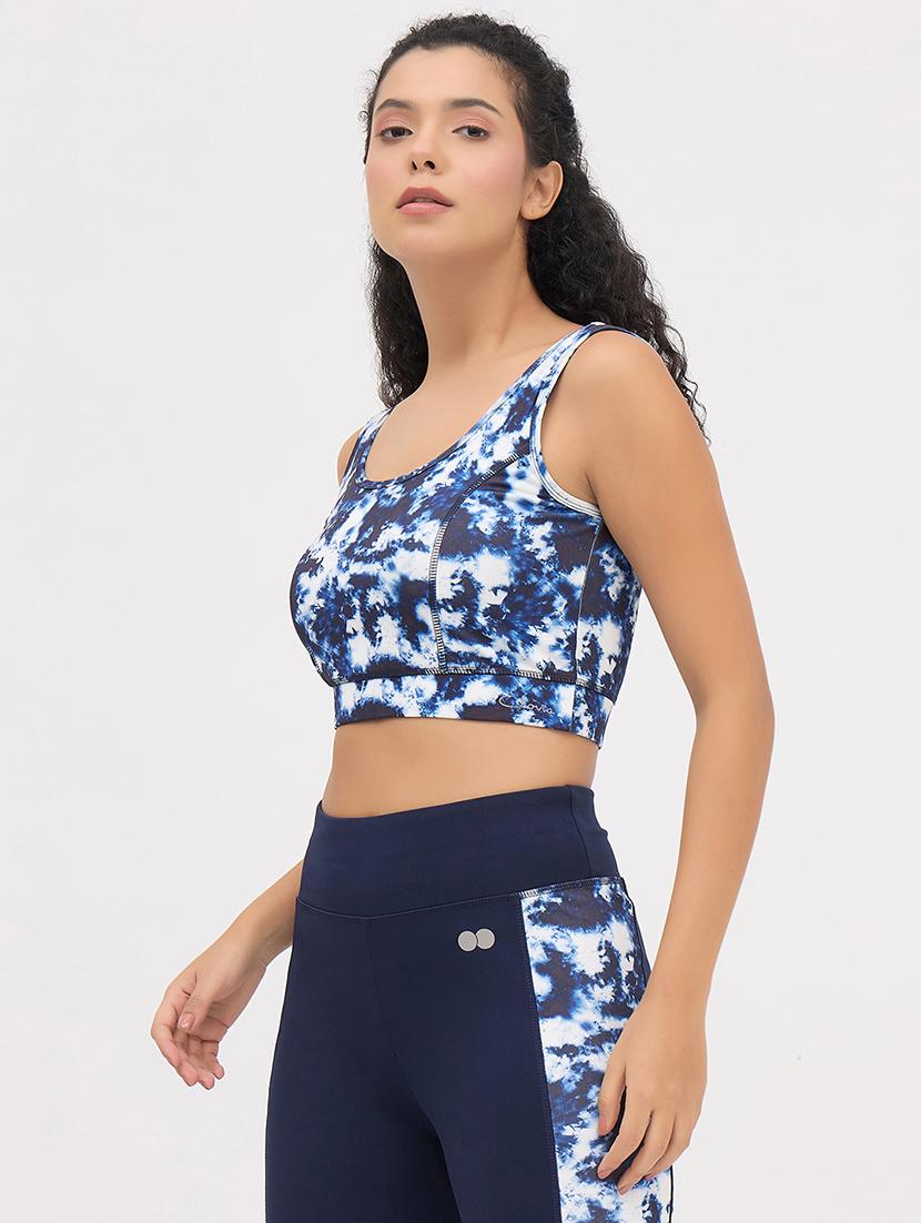 women printed non wired sports bra - 22033943 - Standard Image - 1