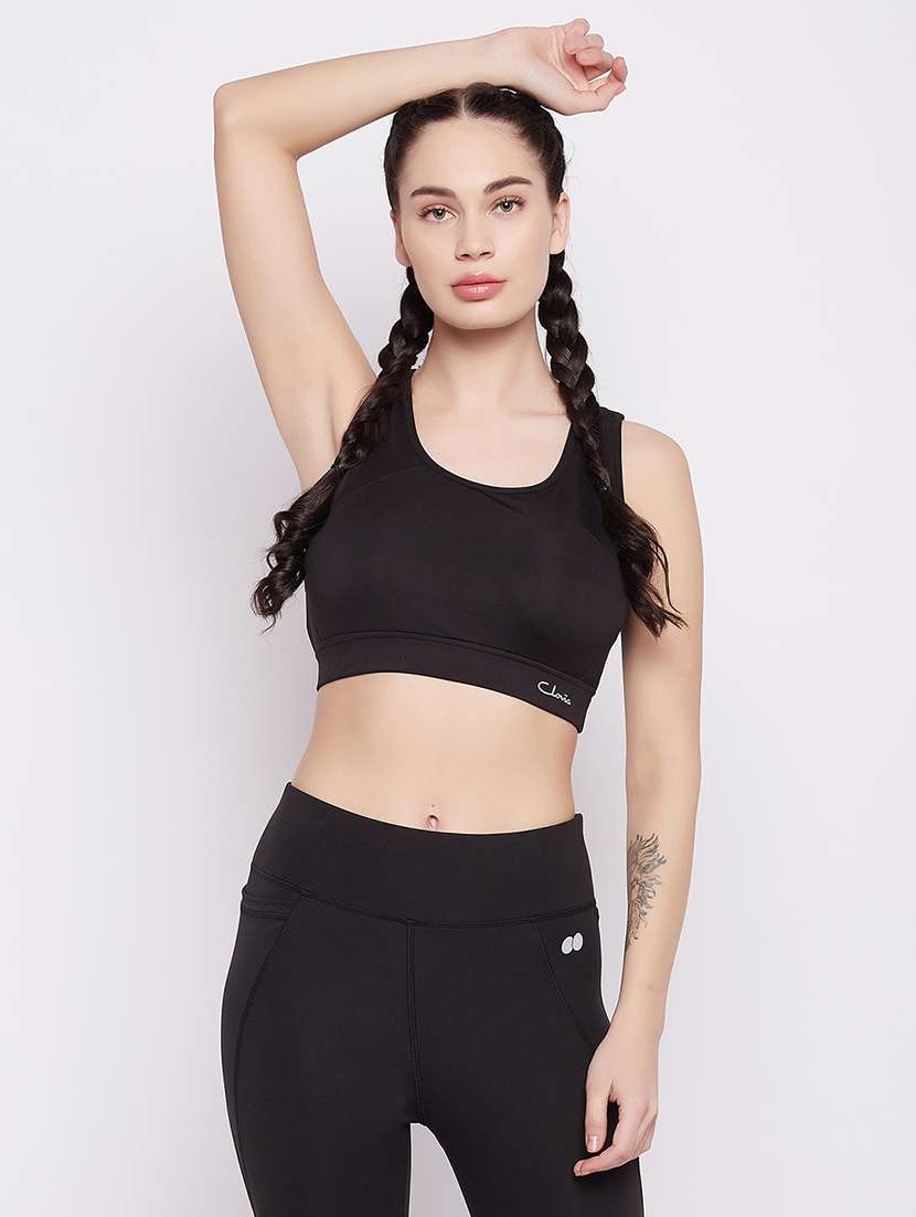 women solid non wired sports bra