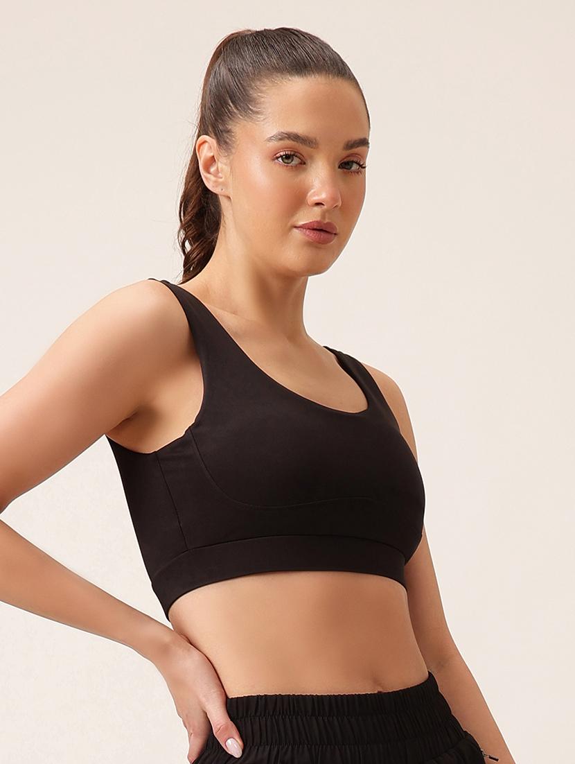 women solid non wired sports bra - 22033948 - Standard Image - 1