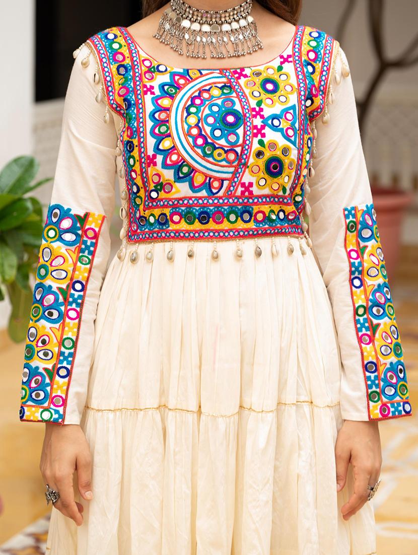 women embroidered long sleeve tiered ethnic dress - 22033949 - Standard Image - 4